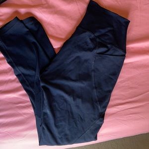 High Waist Black Mono B leggings with pockets